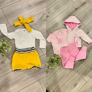 Baby Girl Lot, 2 Outfits (6pc)